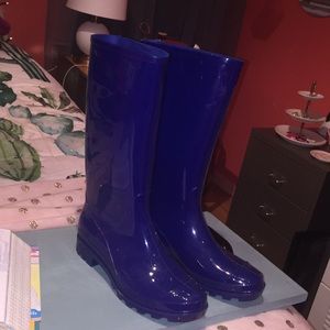 Blue Glossy Rainboots
